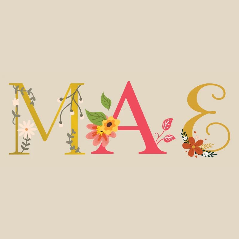 Nom MAE Décoré de Fleurs