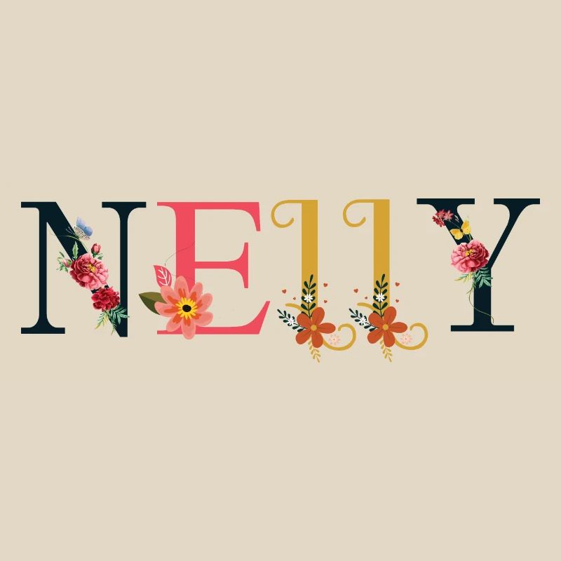 Nom NELLY décoré de fleurs