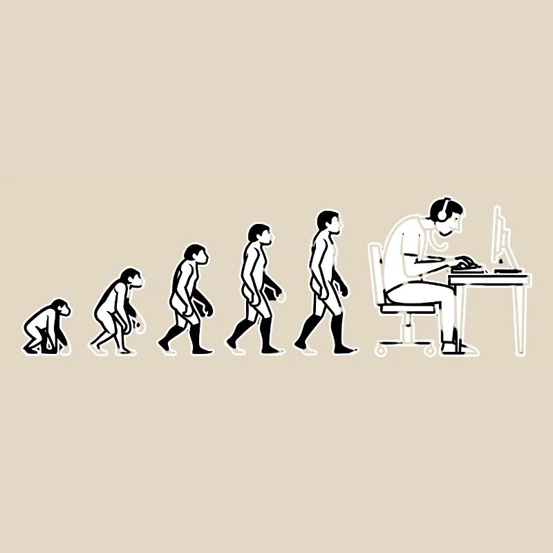 Evolution endet am Computer – Humor Design