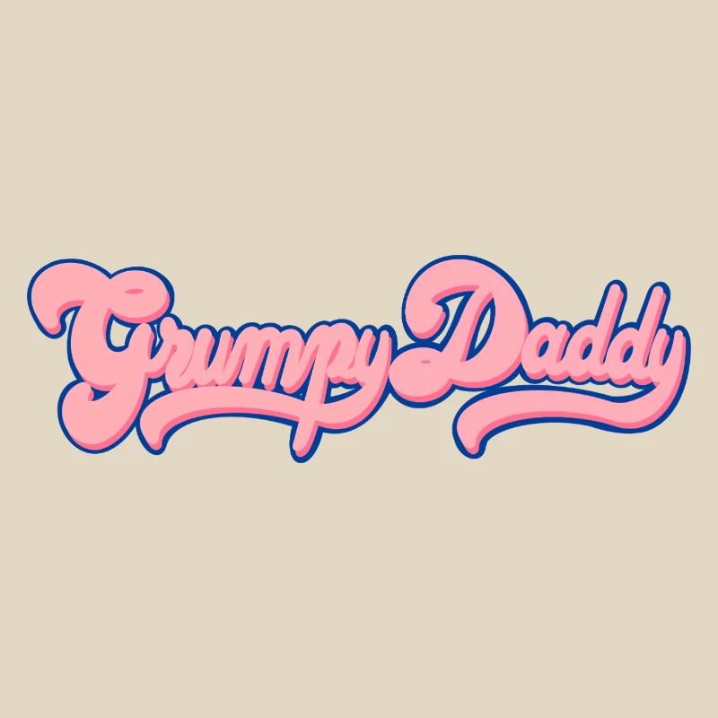 Grumpy Daddy Retro Script - Farbe "Bubble Gum"