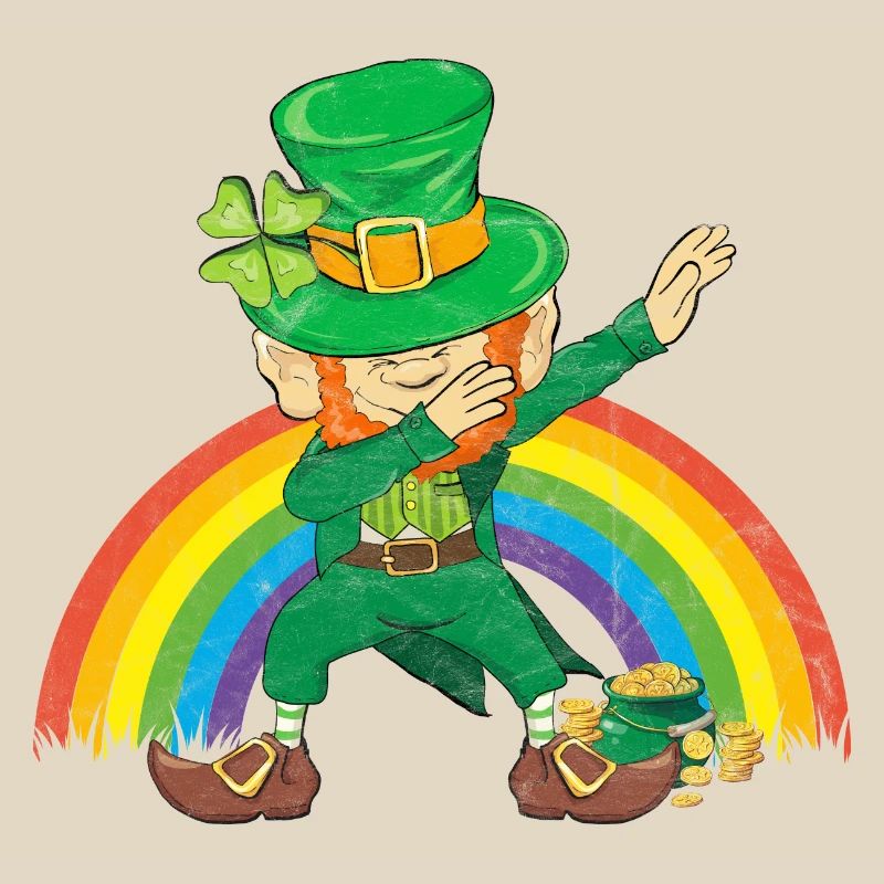 Dancing Leprechaun Dabbing Rainbow