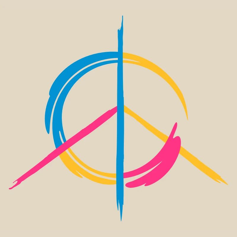 A colorful peace symbol as a graffito