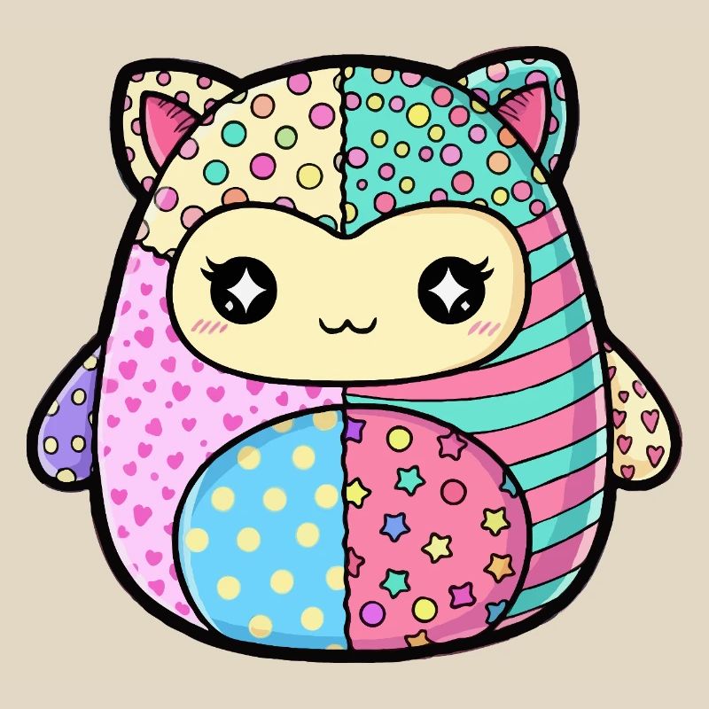 Patchwork Chaton Couleurs Pastel