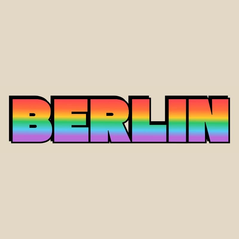 Berlin Rainbow Gradient Text LGBT