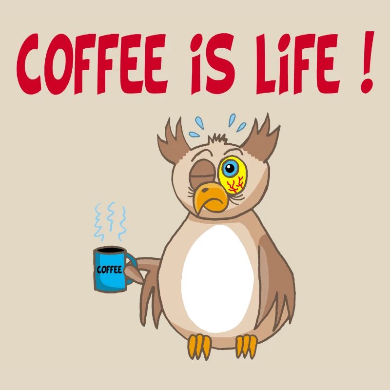 Eule und Kaffee (Englisch)