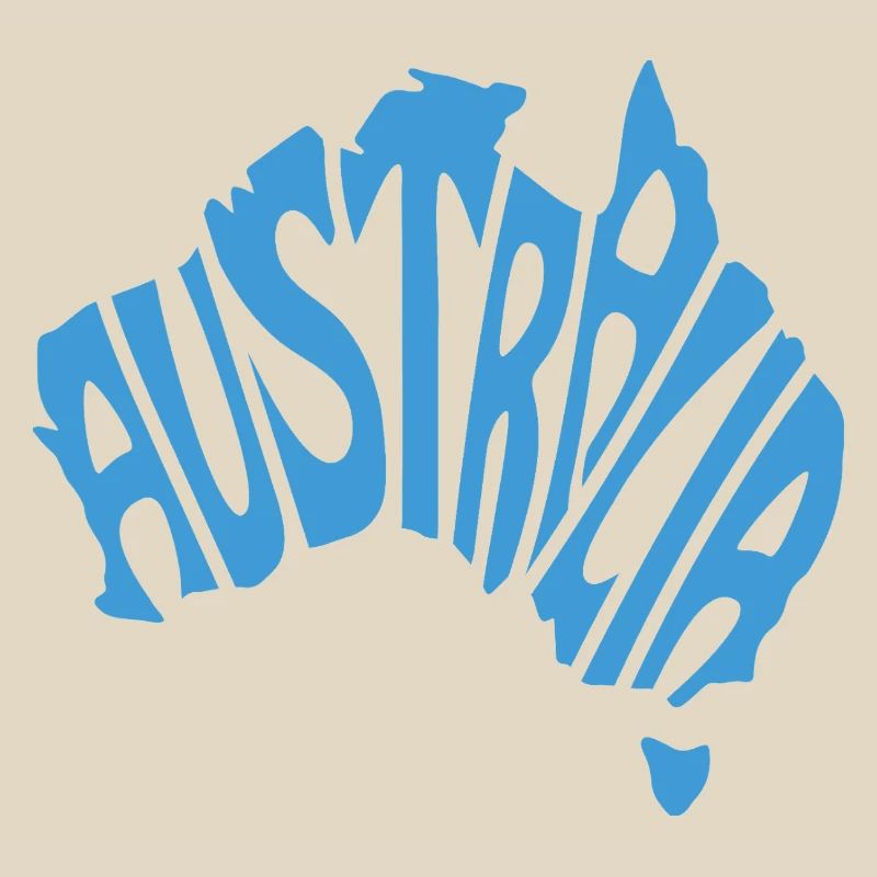 Australia Map Artistic Typography Design