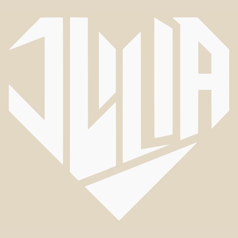 Julia Nom Design Coeur Design - Couleur Variable