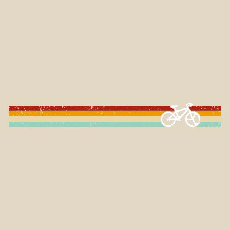 Retro Stripes Bicycle on Gradient Banner