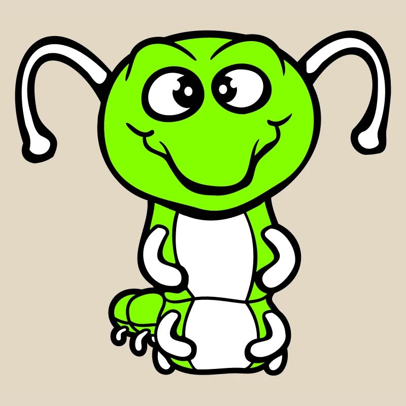 Chenille amicale douce et adorable sourit joyeuse bande dessinée
