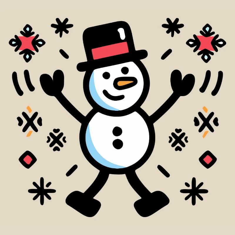 Joyeuse Snowman Comic Winter