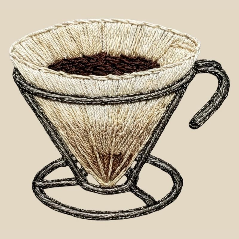 Embroidered coffee filter – coffee nerd (printed)