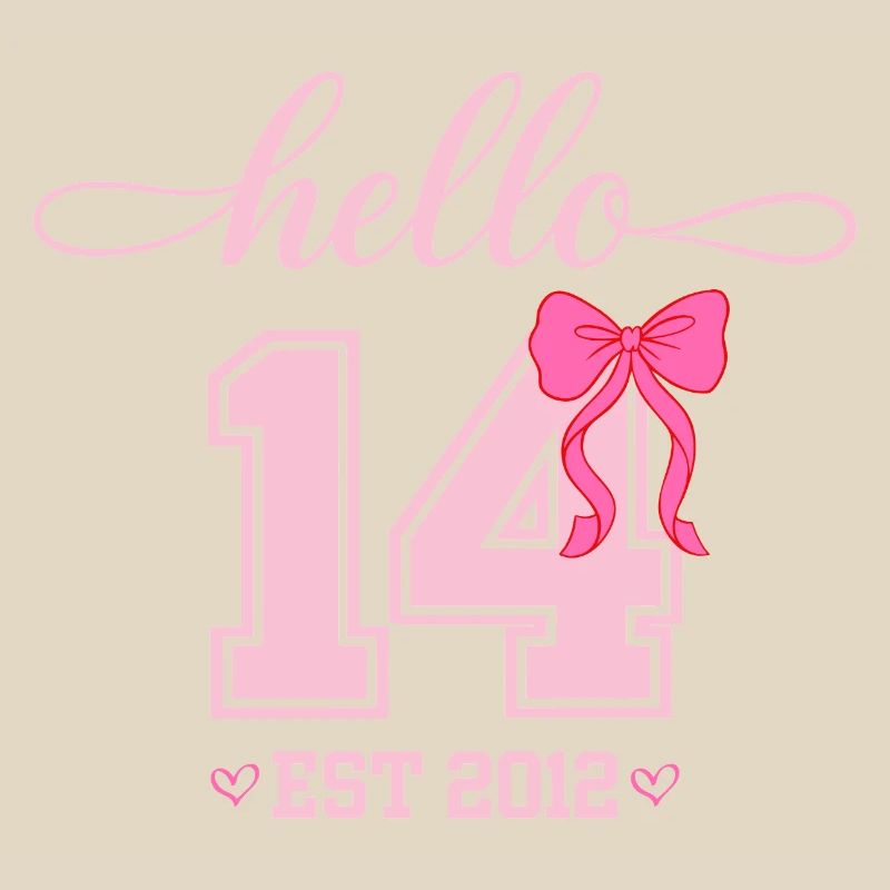 Hello 14 Est 2012 Mädchen Geburtstag Design