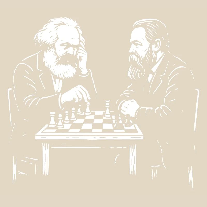 Karl Marx e Friedrich Engels giocano a scacchi