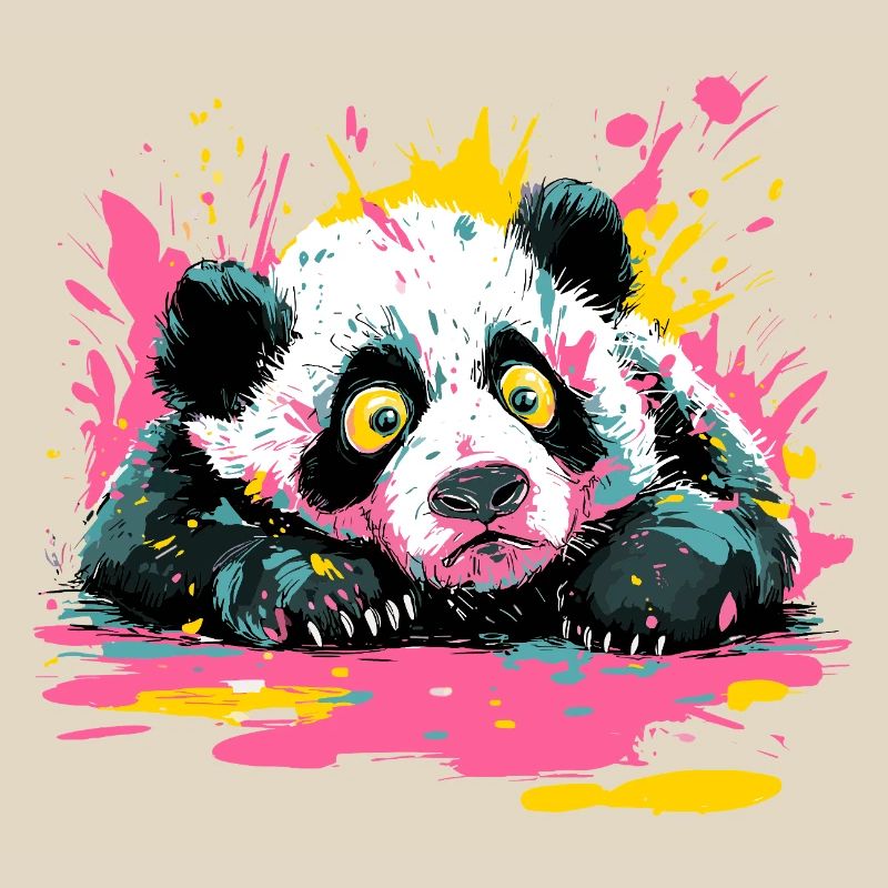 Panda Splash Pop-Art Farbspritzer