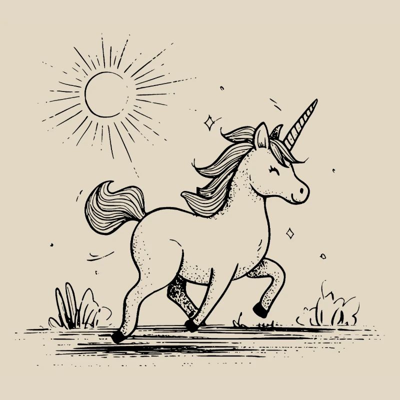 Licorne au soleil