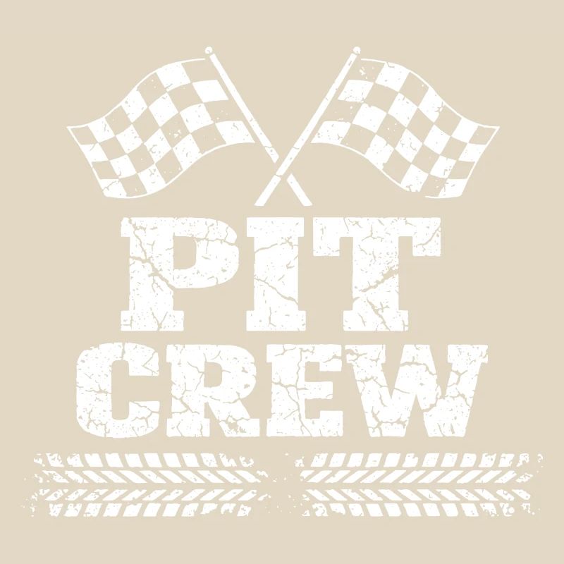 Pit Crew Équipe de Course Automobile Vintage
