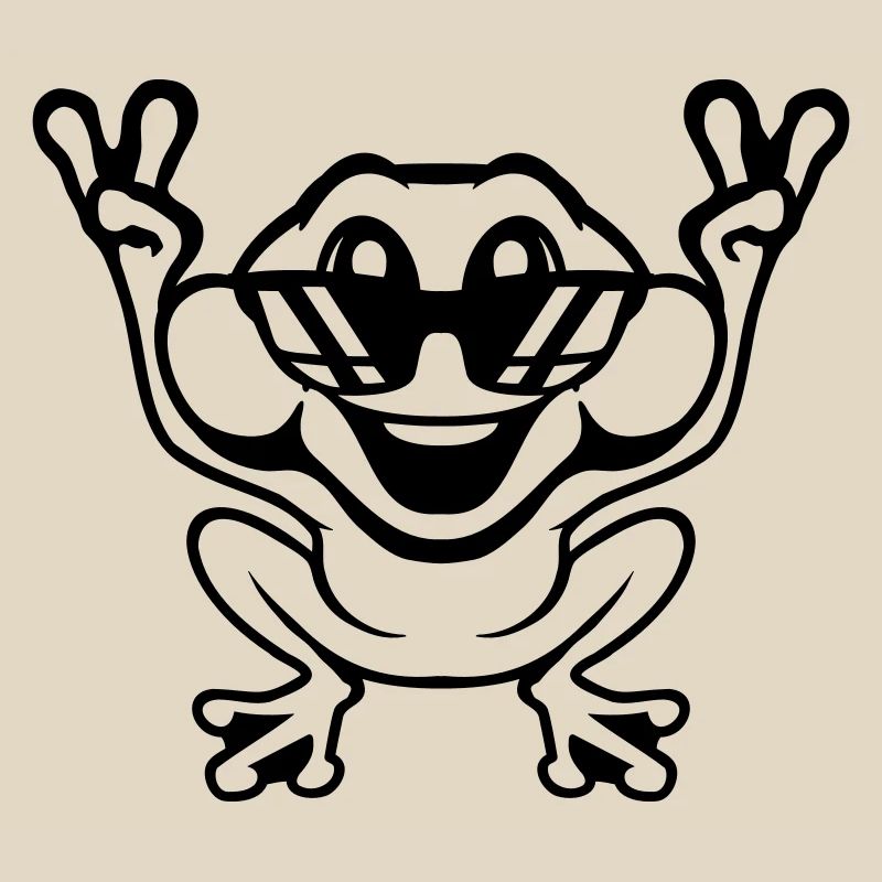 Frog Toad Cool Sunglasses Victory Peace Hands