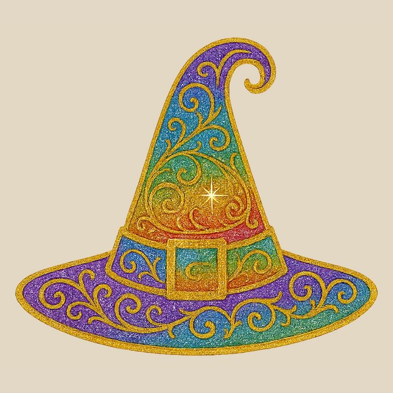 Rainbow Glitter Witch Hat