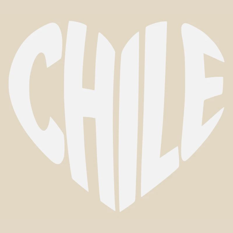 Conception typographique du cœur chilien