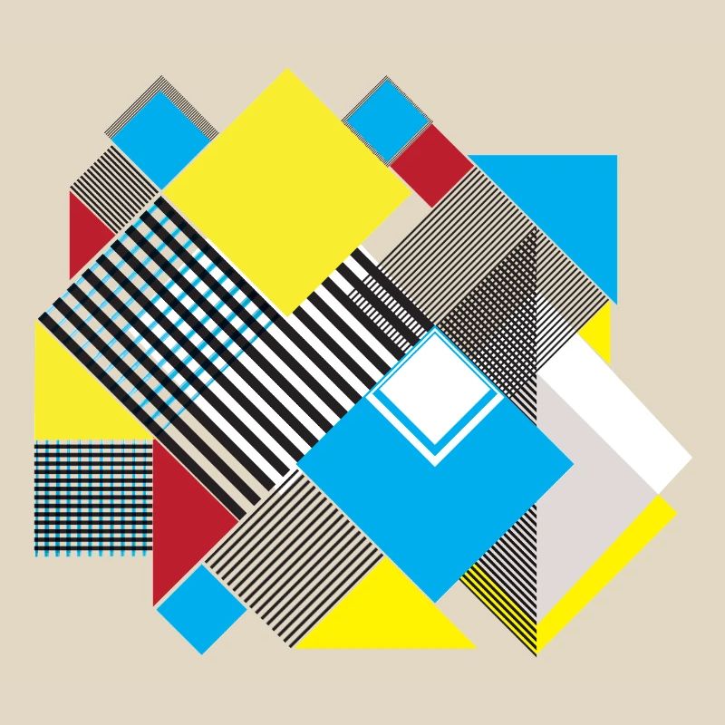 Geometric Color Square Composition