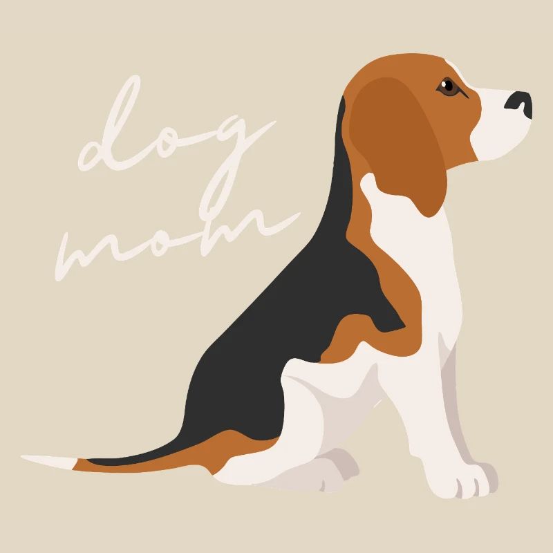 Beagle Mom Script Badge