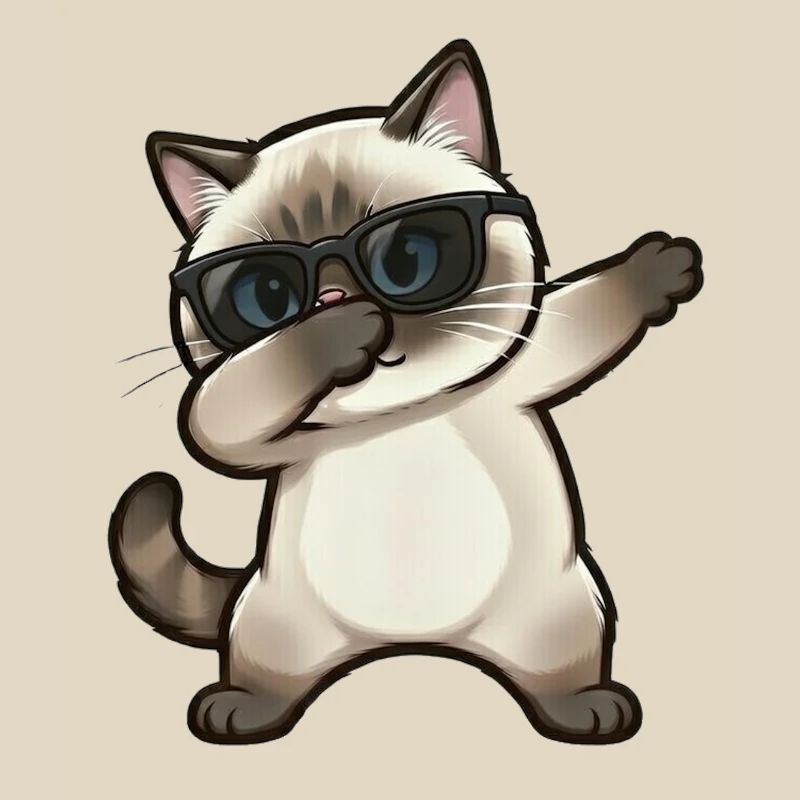 Dabbing Siamese Cat