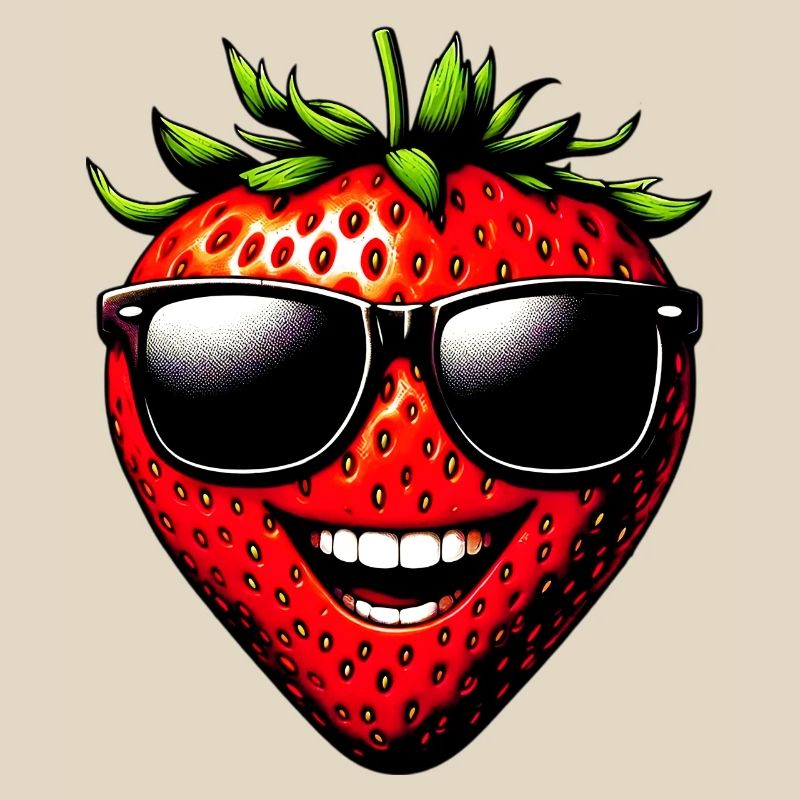 Erdbeere mit Sonnenbrille