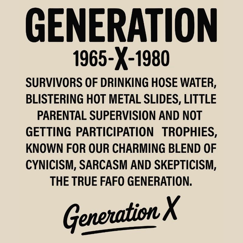 Conception de texte rétro de la génération X