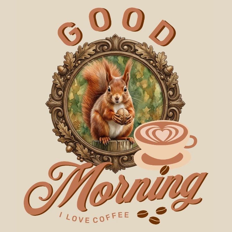 Morgenkaffee mit Eichhörnchen