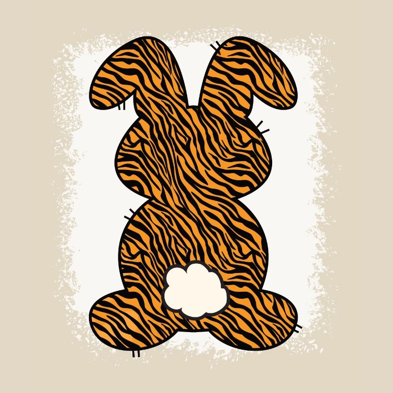 Tiger Pattern Rabbit Bleached Easter