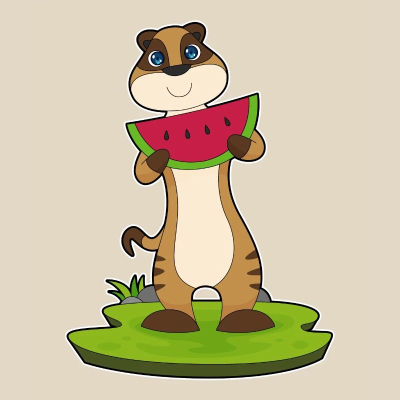Suricate fruit de pastèque