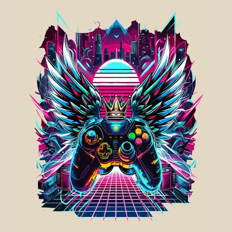Synthwave Sunset Gamer Controller