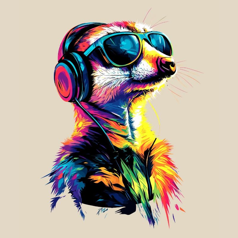 Erdmännchen Sonnenbrille Bunt Süßes Erdmännchen