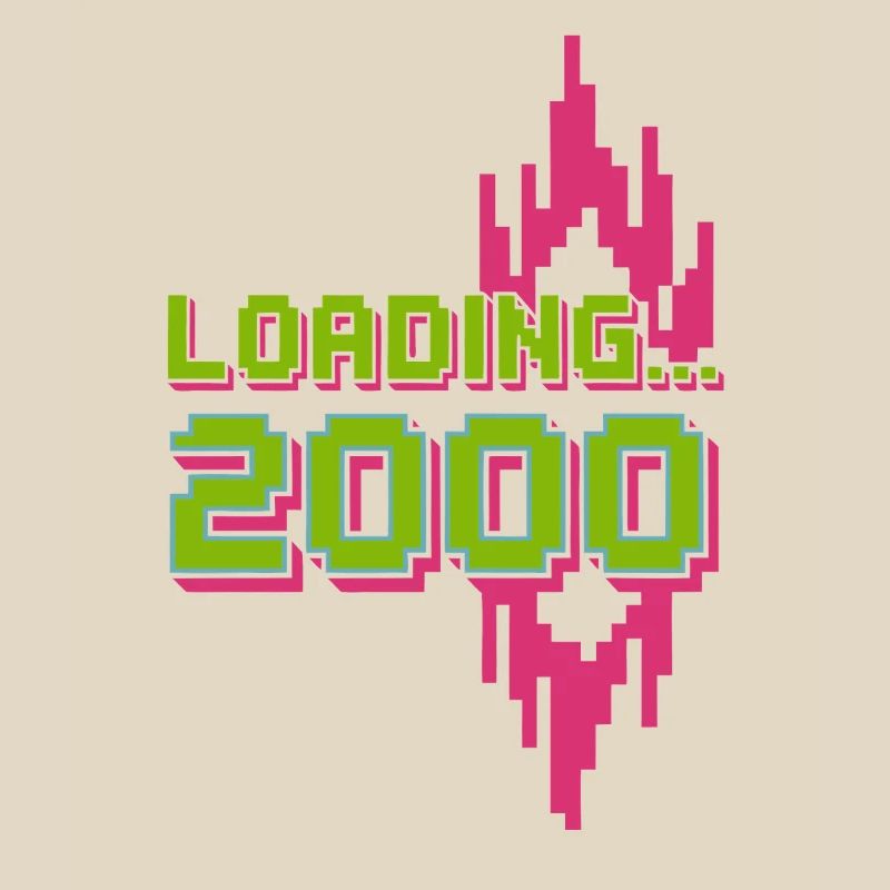 Retro Pixel Loading 2000 Design