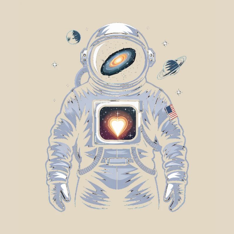 Conception d’astronaute de cœur de l’espace