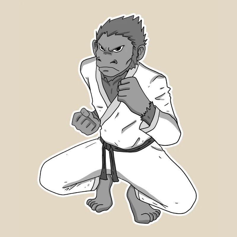 Strong monkey doing karate