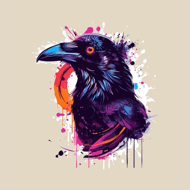 Explosion de couleur Corbeau Éclaboussure de néon