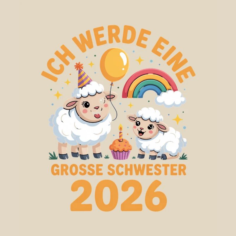 Ich werde eine grosse Schwester 2026 Schaf Lamm