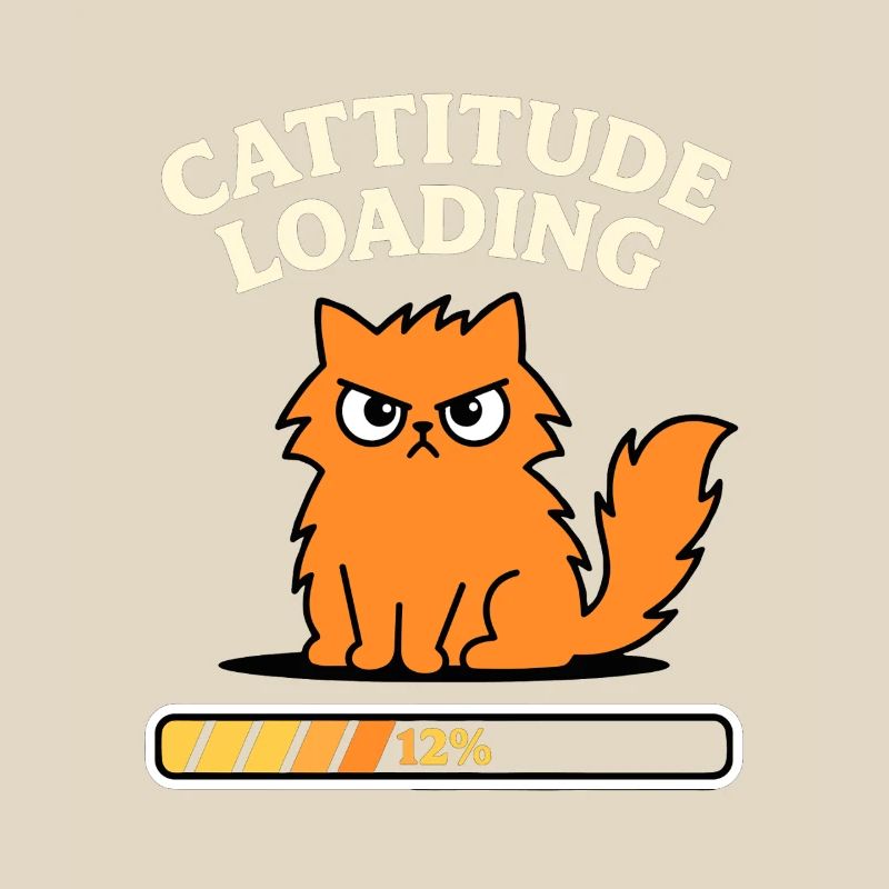 Cattitude Loading Katze mit schlechter Laune