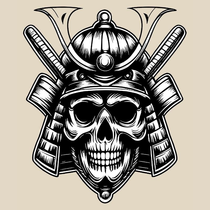 Schädel Samurai Krieger Emblem