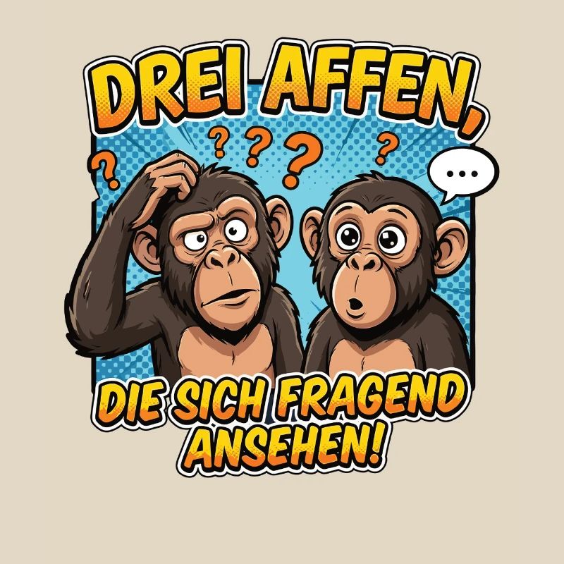 Three Monkeys Confusion – Funny Comic Design