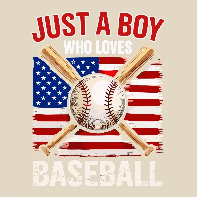 Garçon adore le baseball et le drapeau