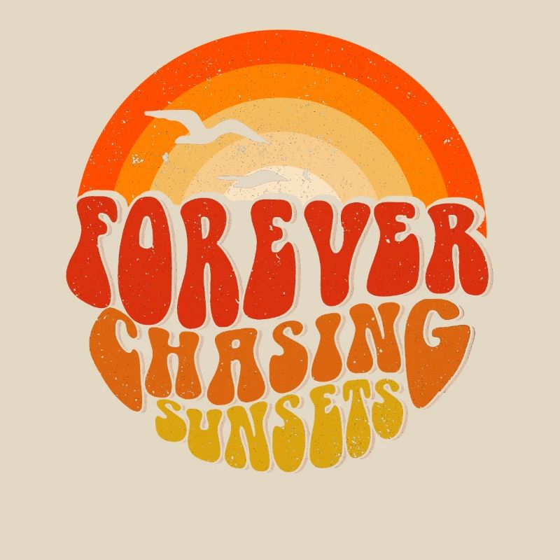 Forever Chasing Sunsets Retro Emblem