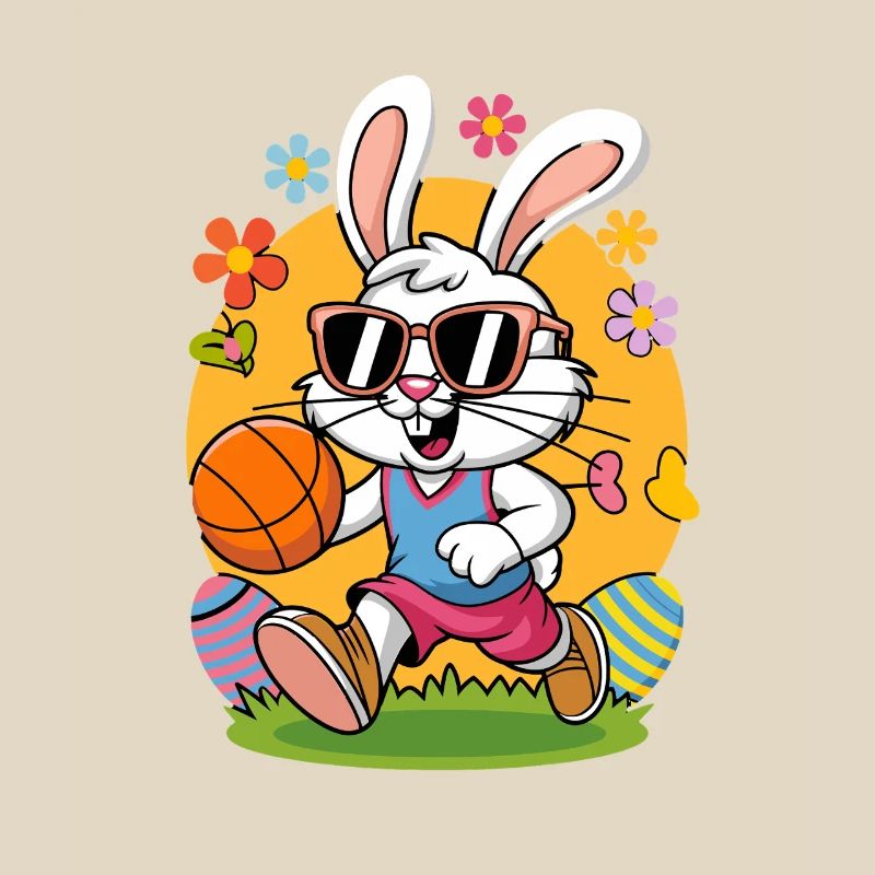 Basketball Bunny Easter Funny Easter Bunny With
