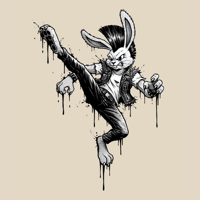 Heavy Metal Easter Bunny Rocker Easter Hardcore Bunny