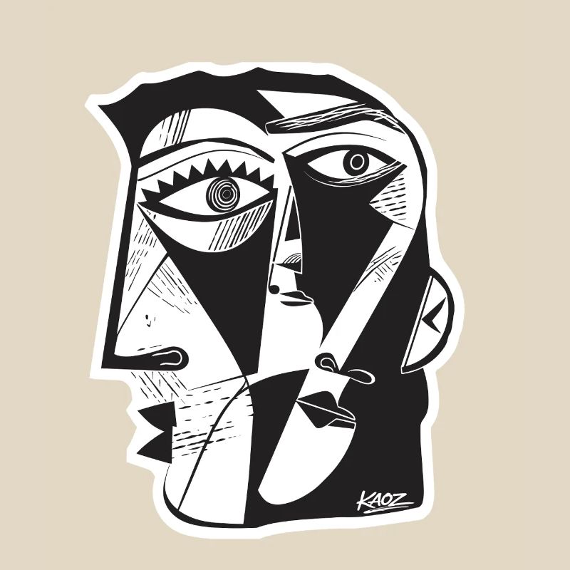Cubist Face Linework