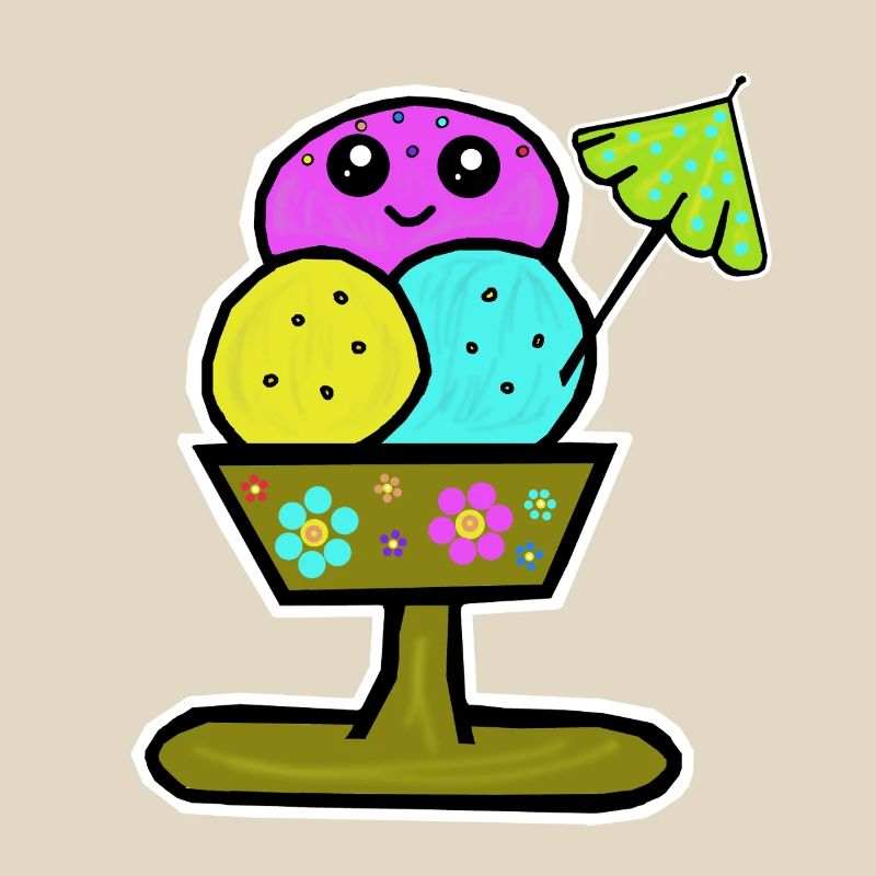 Bunter Eisbecher Eiscreme Eiskreme Eis