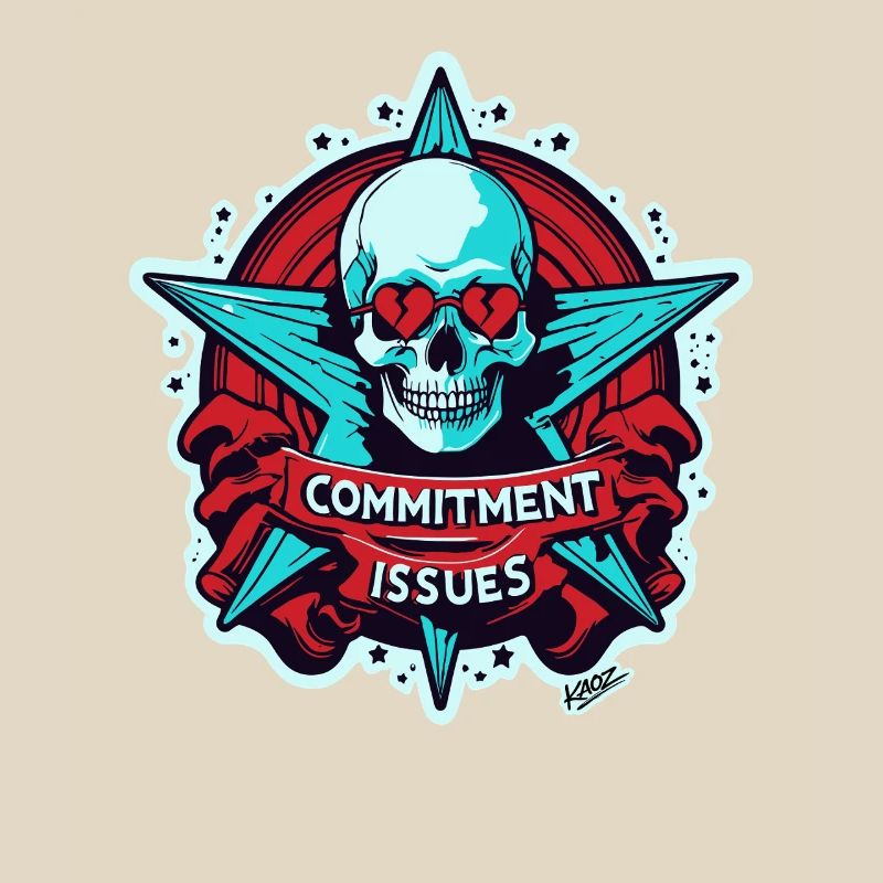 Commitment Issues Skull Badge