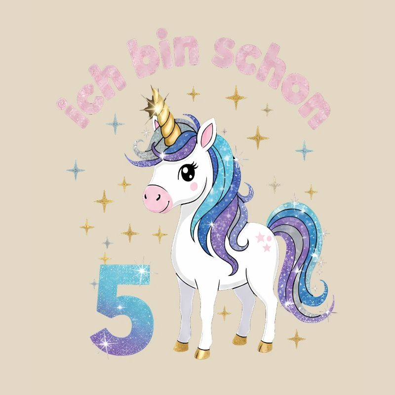 5. Geburtstag Einhorn Mädchen Ich bin schon 5