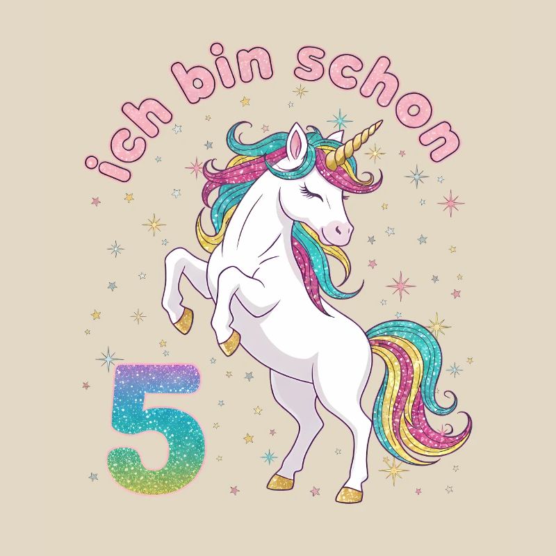 5. Geburtstag Einhorn Mädchen Ich bin schon 5
